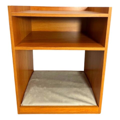 Mesa de Cabeceira Pet com Nicho e Colchão Incluso - Marrom