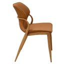 Ver imagem 3 de Kit 2 Cadeiras Dolce Domann Design Assento e Encosto em PU Camel Marrom e Base Aço Pintura Madeira