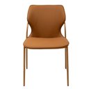 Ver imagem 2 de Kit 2 Cadeiras Dolce Domann Design Assento e Encosto em PU Camel Marrom e Base Aço Pintura Madeira