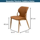 Ver imagem 6 de Kit 2 Cadeiras Dolce Domann Design Assento e Encosto em PU Camel Marrom e Base Aço Pintura Madeira