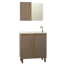 Ver imagem 2 de Conjunto Gabinete para Banheiro com Tampo de Pedra Samir 80cm