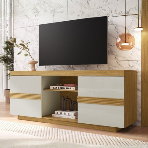 Rack Prisma com Detalhe Ripado para TV até 75 Polegadas