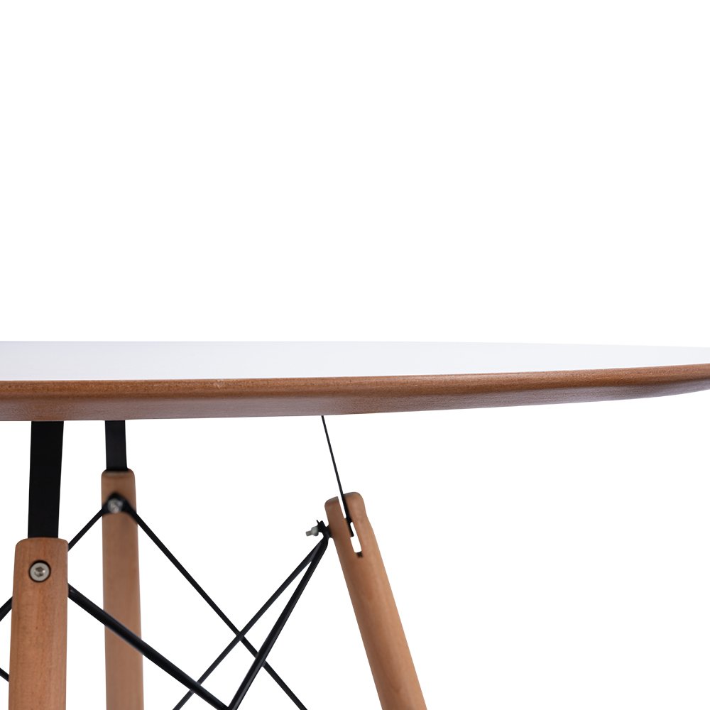 Conjunto Eames Mesa Branca 90cm e 4 Cadeiras Leda Cinza - 3