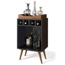 Ver imagem 1 de Mini Adega Barzinho Bar Pub com Bandeja – Preto/madeira