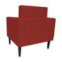 Ver imagem 2 de Kit 2 Poltronas Decorativa Leticia Slim Couro Vermelho Pés Madeira Ms Decor