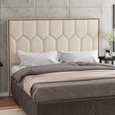 Ver imagem 2 de Cabeceira Cama Box Casal 140 Cm P05 Londres Linho Creme - Lyam Decor