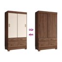 Ver imagem 1 de Guarda Roupa 2 Portas de Correr e 4 Gavetas Briz Be25 Branco/rosa - Henn