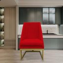 Ver imagem 7 de Kit 06 Cadeiras para Sala de Jantar Ana Base de Ferro Suede Vermelho D'classe Decor