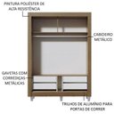 Ver imagem 5 de Guarda-Roupa Solteiro Madesa Dallas Plus 2 Portas de Correr de Espelho 4 Gavetas com Pés Rustic Cor: