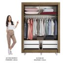 Ver imagem 4 de Guarda-Roupa Solteiro Madesa Dallas Plus 2 Portas de Correr de Espelho 4 Gavetas com Pés Rustic Cor: