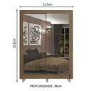 Ver imagem 3 de Guarda-Roupa Solteiro Madesa Dallas Plus 2 Portas de Correr de Espelho 4 Gavetas com Pés Rustic Cor: