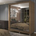 Ver imagem 1 de Guarda-Roupa Solteiro Madesa Dallas Plus 2 Portas de Correr de Espelho 4 Gavetas com Pés Rustic Cor: