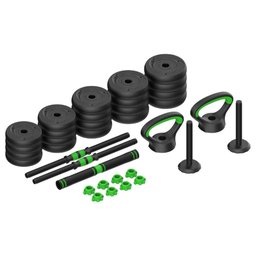 Kit Musculação Move - Barra + Anilha + Halter + Kettlebell - 1