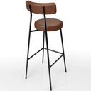 Ver mais imagens de Kit 02 Banquetas Alta Bar Cozinha Sala De Jantar Em Aço Milão L02 Couríssimo Marrom - Lyam Decor