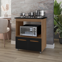 Ver imagem 7 de Balcão de Cozinha Armário para Fogão Cooktop 4 Bocas com Nicho para Forno Elisa - Savana/Preto