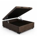 Ver imagem 2 de Cama Box Baú Casal Suede (138x188) Reforçada - Marrom