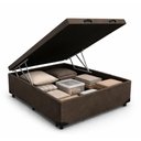 Ver imagem 3 de Cama Box Baú Casal Suede (138x188) Reforçada - Marrom