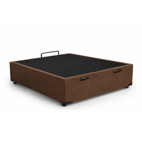 Cama Box Baú Casal Suede (138x188) Reforçada - Marrom