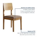 Ver imagem 7 de Kit 2 Cadeiras para Sala de Jantar Pés Madeira Maciça Ana Bege/Cinamomo