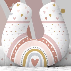 Almofada de Amamentação Travesseiro Arco-íris Corações