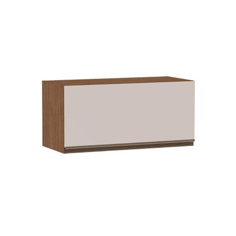 Armário de Geladeira P/ Cozinha Conecta C/ Porta Basculante Basculante Off White/ebanogenialflex