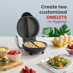 Elite Gourmet Omeleteira Elétrica Antiaderente para 2 Omeletes (inox/preta) - 4