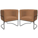 Ver imagem 1 de Kit 02 Poltronas Decorativas Betina Base Aço Preto Bouclé Terracota - Nexta Casa