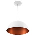 Ver imagem 2 de Pendente Meia Bola 30 Branco/Cobre Sala Cozinha Churrasqueir