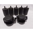 Ver imagem 5 de Kit 4x2 Pés P63 C/ Trava para Cama Box ou Baú (4 Fixos de Madeira e 2 Rodinhas com Trava)