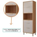 Ver imagem 4 de Torre Quente 100%mdf 70cm 1 Nicho para Forno 3 Portas e 2 Gavetas Eloise Mgm Móveis Freijó/off