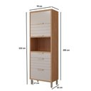 Ver imagem 3 de Torre Quente 100%mdf 70cm 1 Nicho para Forno 3 Portas e 2 Gavetas Eloise Mgm Móveis Freijó/off
