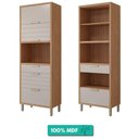 Ver imagem 2 de Torre Quente 100%mdf 70cm 1 Nicho para Forno 3 Portas e 2 Gavetas Eloise Mgm Móveis Freijó/off