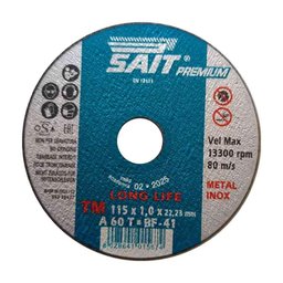 Disco de Corte Inox 4.1/2 Pol x 1 mm A60T 01567 5 Unidades SAIT - 2