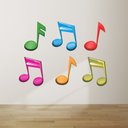 Ver imagem 3 de Adesivo Infantil de Parede Notas Musicais Quarto Criança Colorido