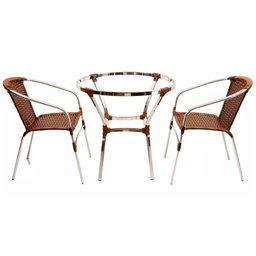 Conjunto 2 Cadeiras e Mesa Floripa em Alumínio Trama Original - 1