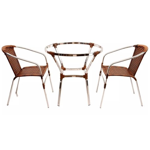 Conjunto 2 Cadeiras e Mesa Floripa em Alumínio Trama Original