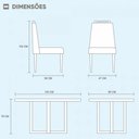 Ver imagem 3 de Conjunto Sala de Jantar 4 Lugares em Madeira Maciça Mesa Lisy Tampo em Vidro e Cadeiras Imperatriz M
