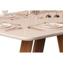 Ver imagem 7 de Mesa de Sala Jantar Celeste com Tampo Vidro Curvo 160x90cm Freijó Off White Dj Móveis