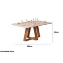 Ver imagem 6 de Mesa de Sala Jantar Celeste com Tampo Vidro Curvo 160x90cm Freijó Off White Dj Móveis