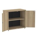Ver imagem 2 de Armário Baixo P25 Pandin 80 Cm (largura) em Mdp Cor Noce Naturalle com 2 Portas e Prateleira