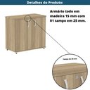 Ver imagem 7 de Armário Baixo P25 Pandin 80 Cm (largura) em Mdp Cor Noce Naturalle com 2 Portas e Prateleira
