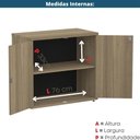 Ver imagem 3 de Armário Baixo P25 Pandin 80 Cm (largura) em Mdp Cor Noce Naturalle com 2 Portas e Prateleira