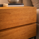 Ver imagem 2 de Kit 2 Mesas de Cabeceira para Quarto Casal Eros 45cm Base Ferro Estilo Moderno Pés Preto:naturale