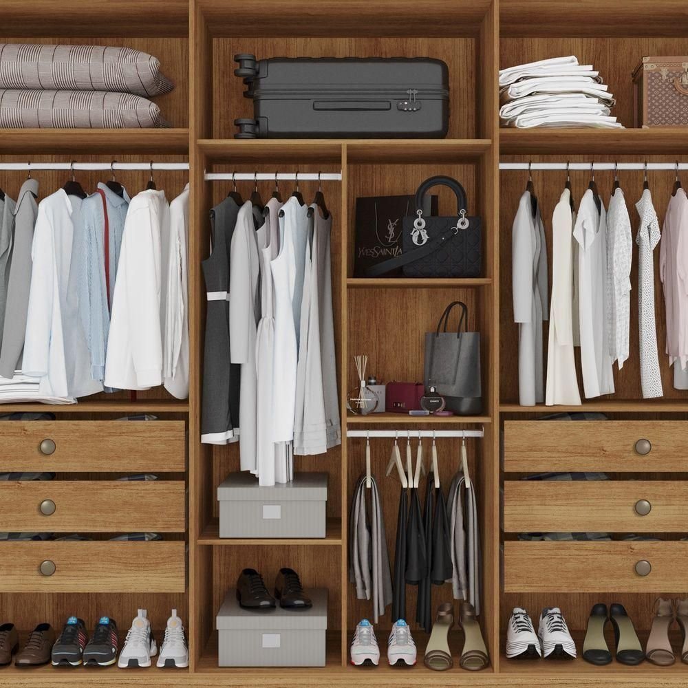 Guarda-roupa Casal 6 Portas 6 Gavetas Órion Premium Salleto Savana