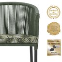 Ver imagem 3 de Mesa com 4 Cadeiras de Jantar Roma 100cm e Noronha em Aluminío Preto Corda Nautica Estofado 5 Trama