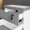 Ver imagem 5 de Gaveteiro Móvel Escritório 40cm x 50cm 3 Gavetas Chave e Rodízios F5 Office Cor:Cinza Sagrado com