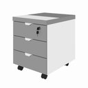 Ver imagem 2 de Gaveteiro Móvel Escritório 40cm x 50cm 3 Gavetas Chave e Rodízios F5 Office Cor:Cinza Sagrado com