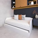 Ver imagem 1 de Sofá Cama com Cama Auxiliar Americana Luxo em Mdf Resistente Nobre Branco