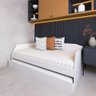 Sofá Cama com Cama Auxiliar Americana Luxo em Mdf Resistente Nobre Branco - 1