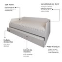 Ver imagem 2 de Sofá Cama com Cama Auxiliar Americana Luxo em Mdf Resistente Nobre Branco